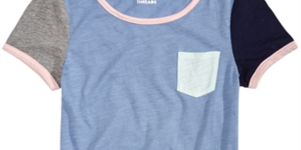 Camiseta Epic Threads Big Girl's Colorblocked Tie Front Azul Tamanho X-G