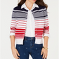 Cardigan listrado feminino Charter Club azul tamanho G