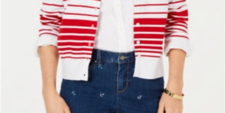 Cardigan listrado feminino Charter Club azul tamanho G