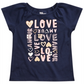 Camiseta infantil Epic Threads Love para meninas, azul, tamanho 3T