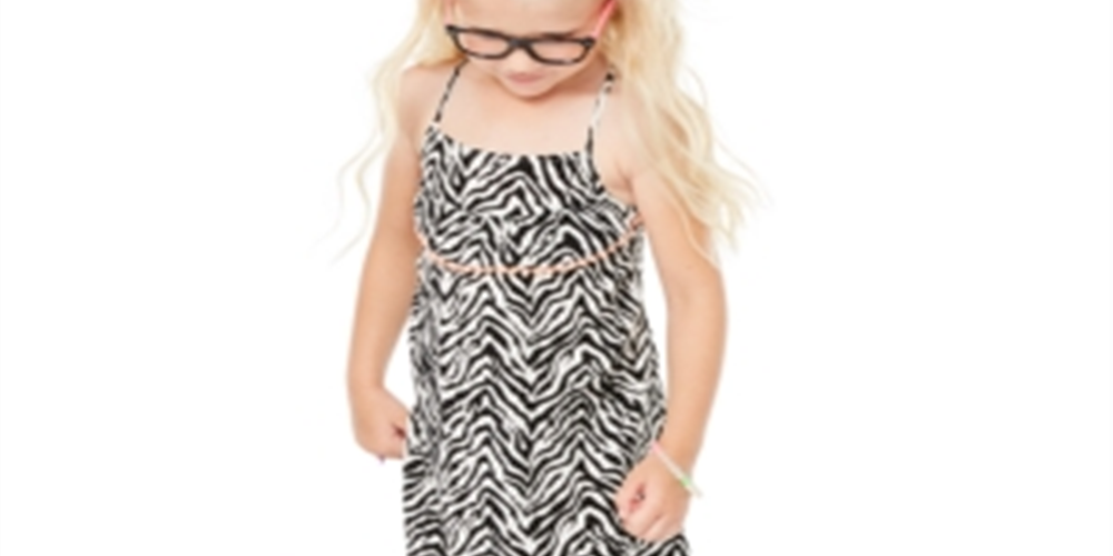 Vestido estampado de zebra para meninas Epic Threads, branco, tamanho 5