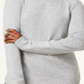 Karen Scott Blusa feminina de manga comprida com decote redondo, cinza, tamanho extragrande