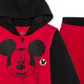 Conjunto de moletom com capuz e calça de moletom Mickey Mouse da Disney para meninos, 2 peças, com blocos de cores, vermelho, tamanho 2