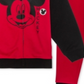Conjunto de moletom com capuz e calça de moletom Mickey Mouse da Disney para meninos, 2 peças, com blocos de cores, vermelho, tamanho 2