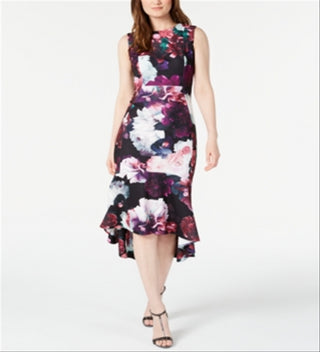 Vestido Calvin Klein Feminino Floral High Low - Roxo Tamanho 8