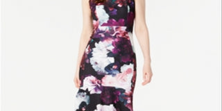 Vestido Calvin Klein Feminino Floral High Low - Roxo Tamanho 8