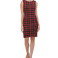 Vestido tubinho xadrez de malha feminino Tommy Hilfiger - Vermelho - Tamanho 6