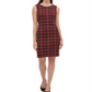 Vestido tubinho xadrez de malha feminino Tommy Hilfiger - Vermelho - Tamanho 6