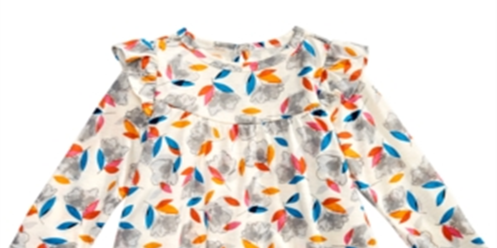 Vestido estampado floral para bebê First Impressions, branco, tamanho 12 meses