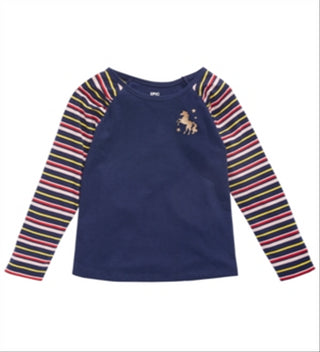 Camiseta listrada de unicórnio para meninas Epic Threads, azul, tamanho 3T
