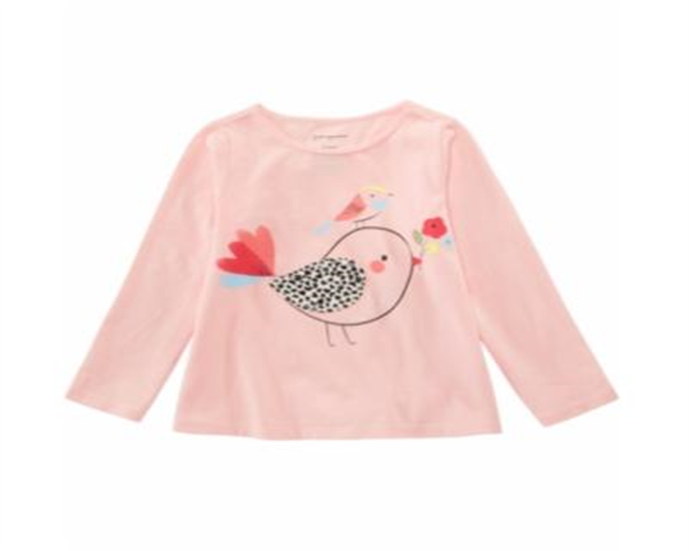 Camiseta infantil First Impressions de algodão manga comprida para bebês meninas, tamanho 18 meses, rosa