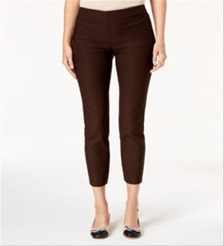 Calça feminina Chelsea Tummy Control Skinny Leg Tornozelo Charter Club Marrom Tamanho 18