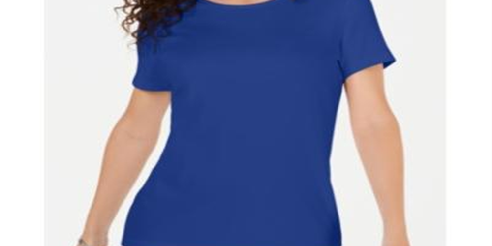 Camiseta feminina Karen Scott lisa azul tamanho XX-G