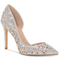 INC Feminino Prata D Orsay Strass Almofadado Cravejado Kenjay Bico Fino Stiletto Slip-on Vestido Sapatos Prata Tamanho 8,5 M