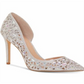 INC Feminino Prata D Orsay Strass Almofadado Cravejado Kenjay Bico Fino Stiletto Slip-on Vestido Sapatos Prata Tamanho 8,5 M