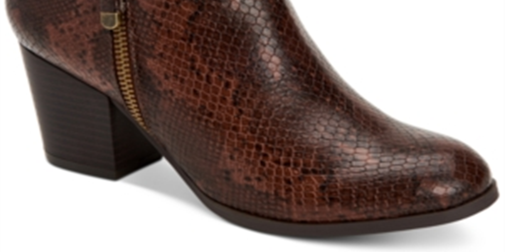Botas Masrinaa de couro sintético com zíper duplo femininas Style &amp; Co, marrom, tamanho 9 M