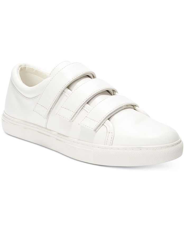 Tênis Kenneth Cole Kingvel de couro feminino, cano baixo, branco, tamanho 6,5 m