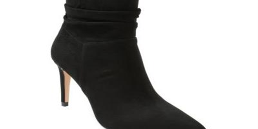 Botas femininas XoXo Taniah bico fino na altura do tornozelo, pretas, tamanho 7M
