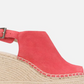 Sandálias femininas Kenneth Cole Olivia Buckle Wedge, coral, tamanho 6, médio