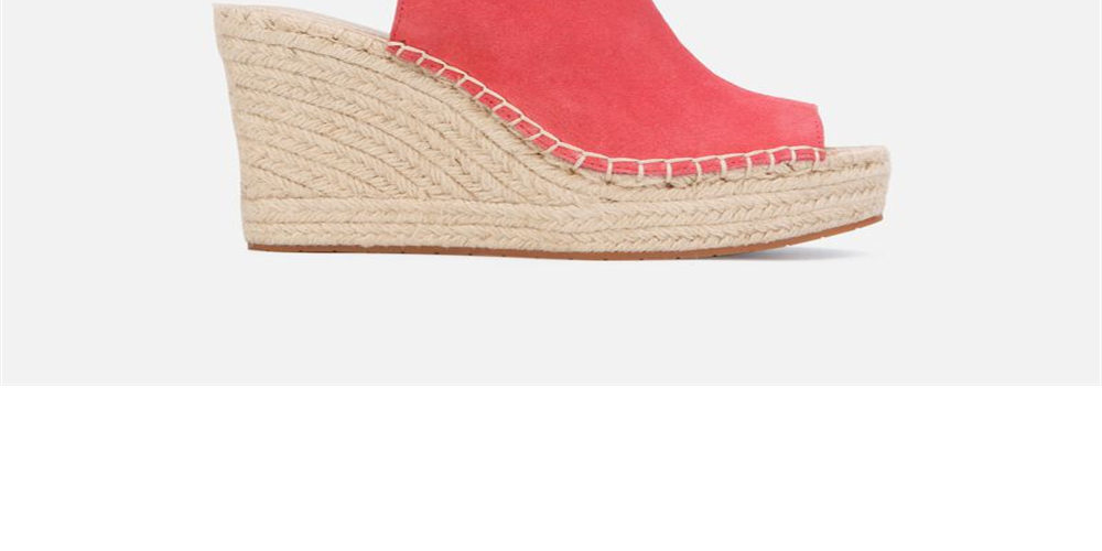 Sandálias femininas Kenneth Cole Olivia Buckle Wedge, coral, tamanho 6, médio