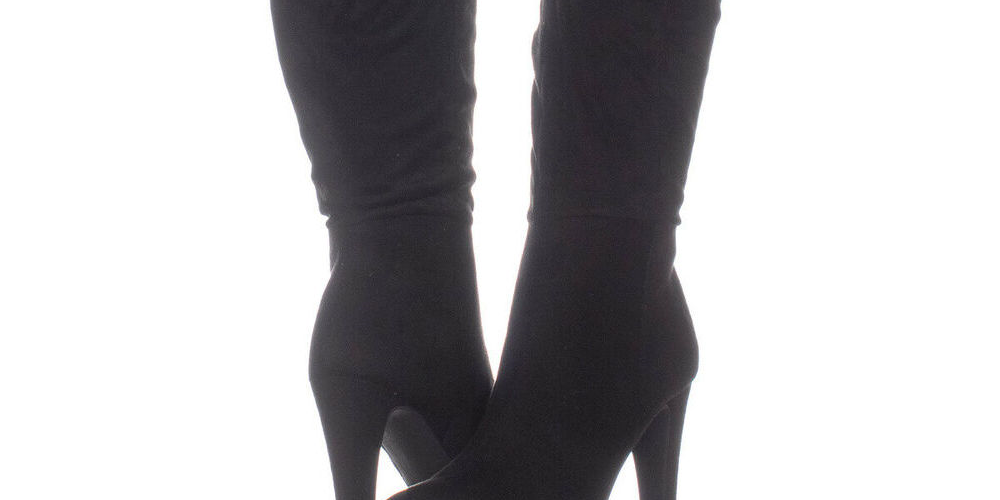 Material Girl Botas femininas Candice bico fino até o joelho, tamanho 9 M, pretas