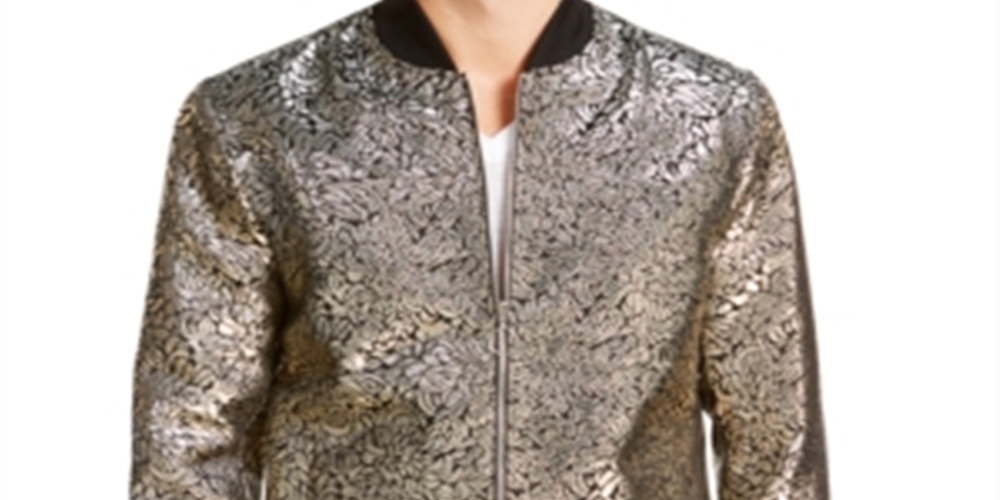 Jaqueta bomber masculina INC International Concepts Big &amp; Tall Party Brocade preta tamanho 2XB