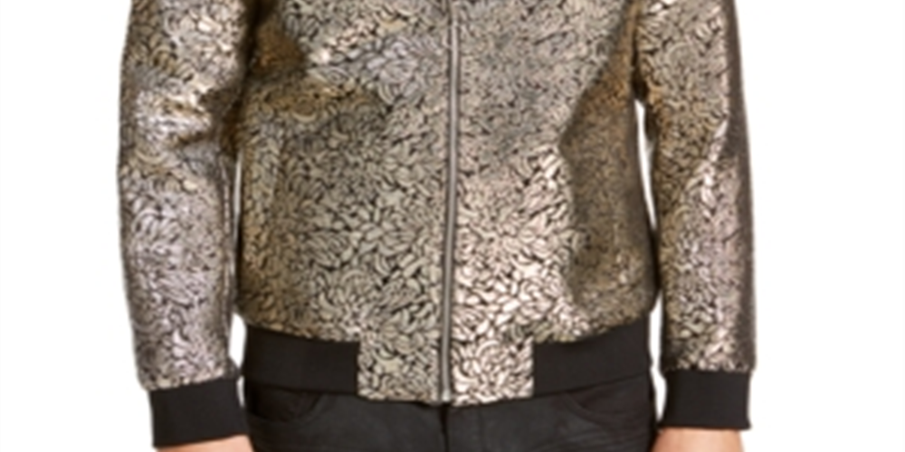 Jaqueta bomber masculina INC International Concepts Big &amp; Tall Party Brocade preta tamanho 2XB