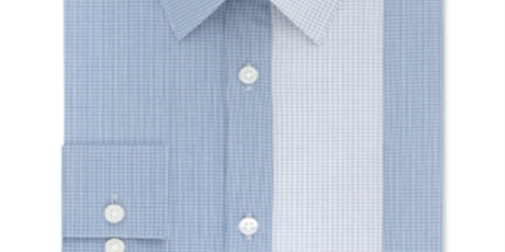 Camisa social masculina Calvin Klein Extra Slim Fit com regulagem de temperatura elástica xadrez, azul, tamanho P 14-14/5