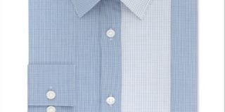 Camisa social masculina Calvin Klein Extra Slim Fit com regulagem de temperatura elástica xadrez, azul, tamanho P 14-14/5