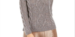 Suéter feminino de tricô trançado Charter Club, cinza, tamanho pequeno P