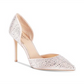 Badgley Mischka Scarpin Feminino Alexandra Embelezado Bico Fino Bege Champanhe Tamanho 7 M