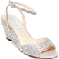 Sandália Elora Azul Betsey Johnson Prata Tamanho 11 M