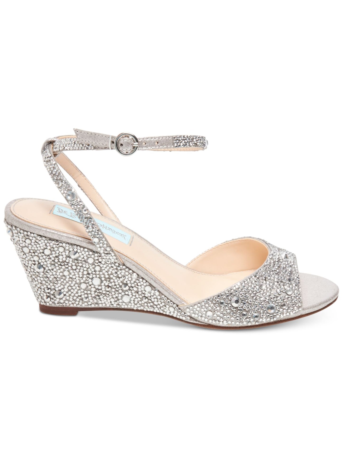 Sandália Elora Azul Betsey Johnson Prata Tamanho 11 M