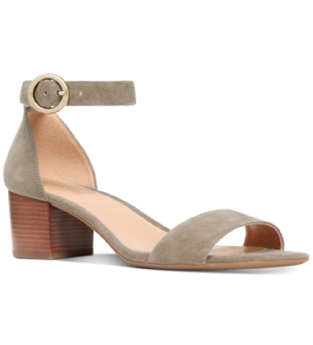 Michael Kors Lena feminino com bico aberto e tira no tornozelo, scarpin clássico cinza, tamanho 8