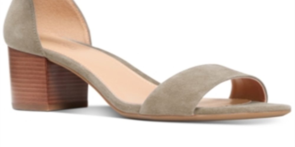 Michael Kors Lena feminino com bico aberto e tira no tornozelo, scarpin clássico cinza, tamanho 8