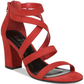 Bar III Blythe Feminino Aberto Toe Plataforma Tiras No Tornozelo Vermelho Tamanho 6 M