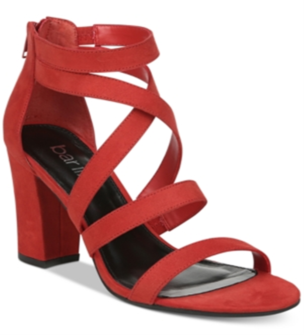 Bar III Blythe Feminino Aberto Toe Plataforma Tiras No Tornozelo Vermelho Tamanho 6 M