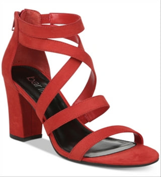 Bar III Women's Blythe Open Toe Ankle Strap Platform Pumps Red Size 6 M