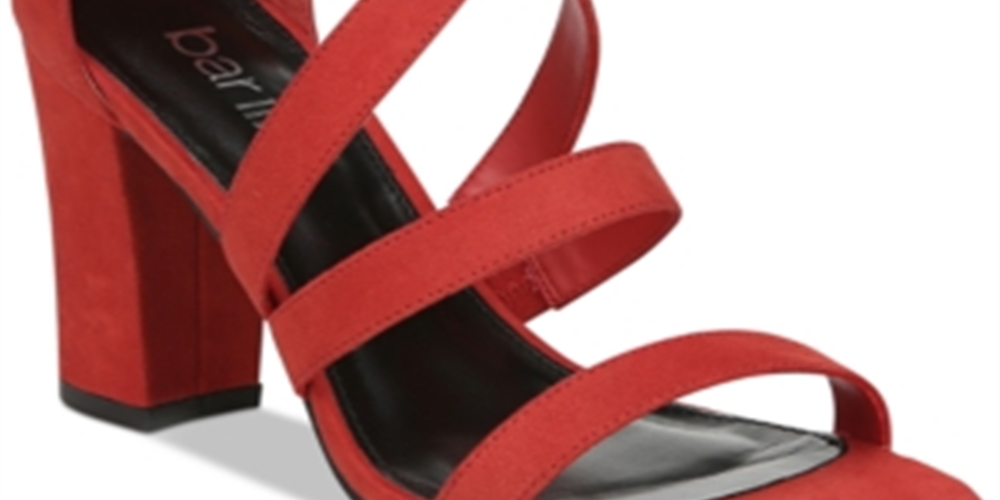 Bar III Blythe Feminino Aberto Toe Plataforma Tiras No Tornozelo Vermelho Tamanho 6 M