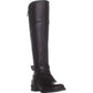 Botas de montaria femininas Guss Haydin de couro sintético até o joelho, pretas, tamanho 7,5 M