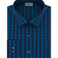 Camisa social masculina Kenneth Cole Reaction Slim Fit All Day Flex Check, azul, tamanho GG
