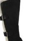 Botas de neve femininas White Mountain com acabamento em pele acolchoado e fivela Santell com bico redondo e salto bloco, tamanho 6 M