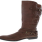 Botas femininas estilo &amp; co Mayy de couro sintético com fivela até o joelho, marrom, tamanho 6,5 M