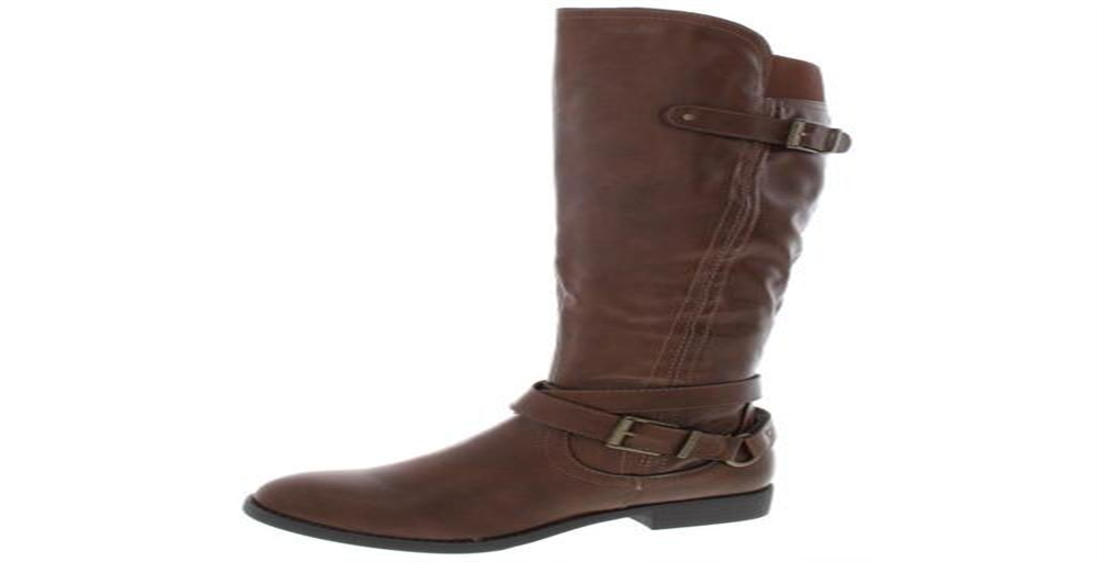 Botas femininas estilo &amp; co Mayy de couro sintético com fivela até o joelho, marrom, tamanho 6,5 M