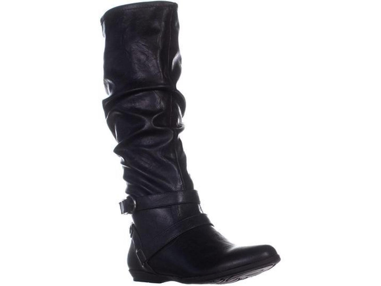 Botas femininas da Cliffs by White Mountain Fairfield com bico amendoado e cano médio, pretas, tamanho 9 M