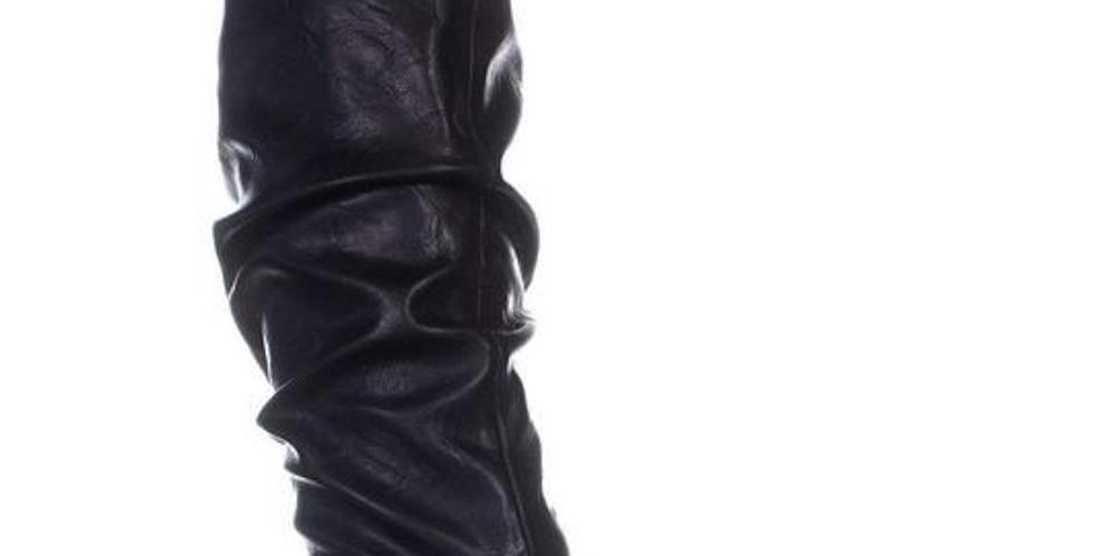 Botas femininas da Cliffs by White Mountain Fairfield com bico amendoado e cano médio, pretas, tamanho 9 M