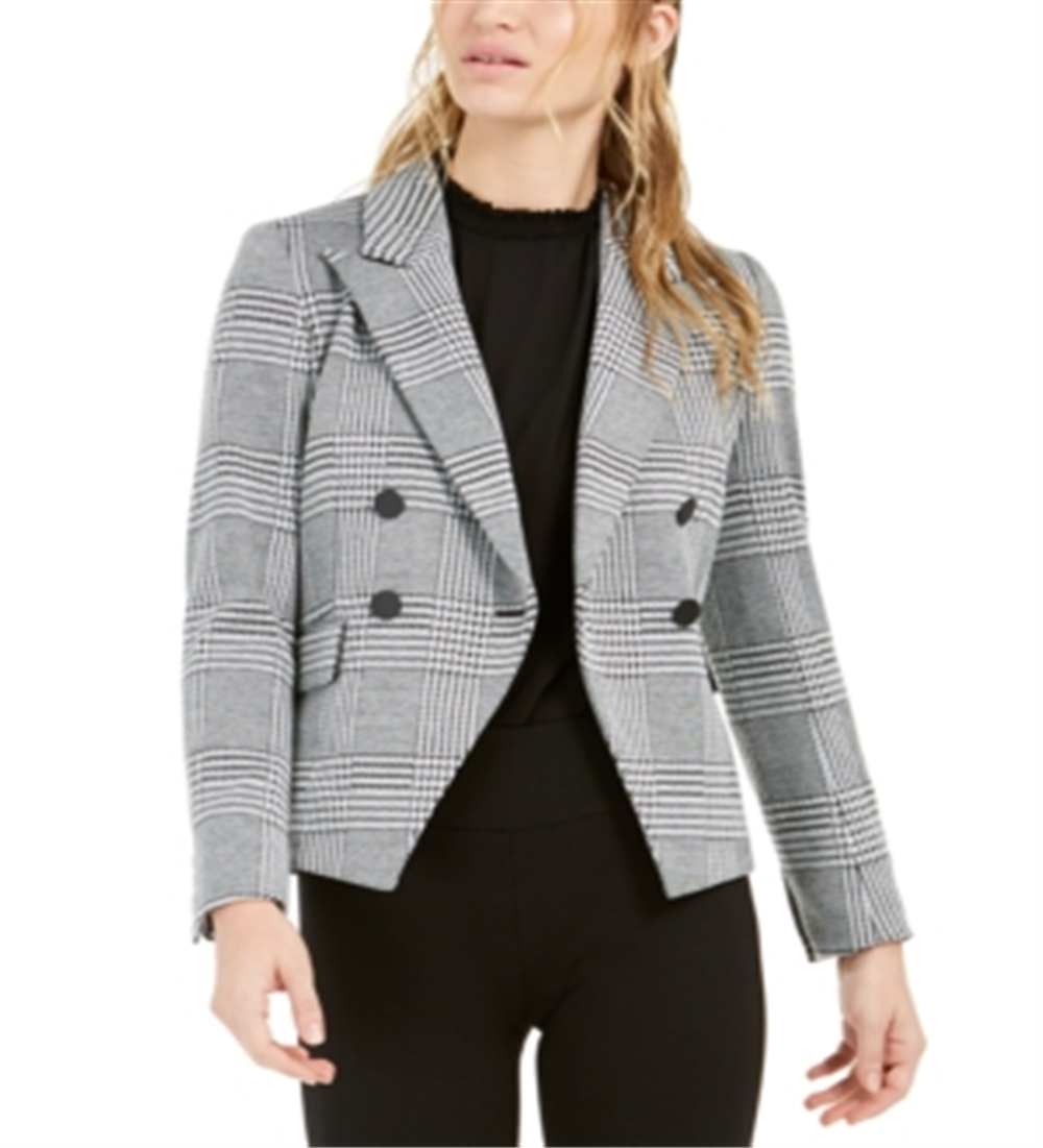 Bar III Terno Feminino Separado Blazer Negócios Trespassado Preto / Marfim Tamanho 6