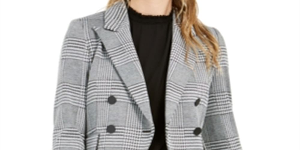 Bar III Terno Feminino Separado Blazer Negócios Trespassado Preto / Marfim Tamanho 6