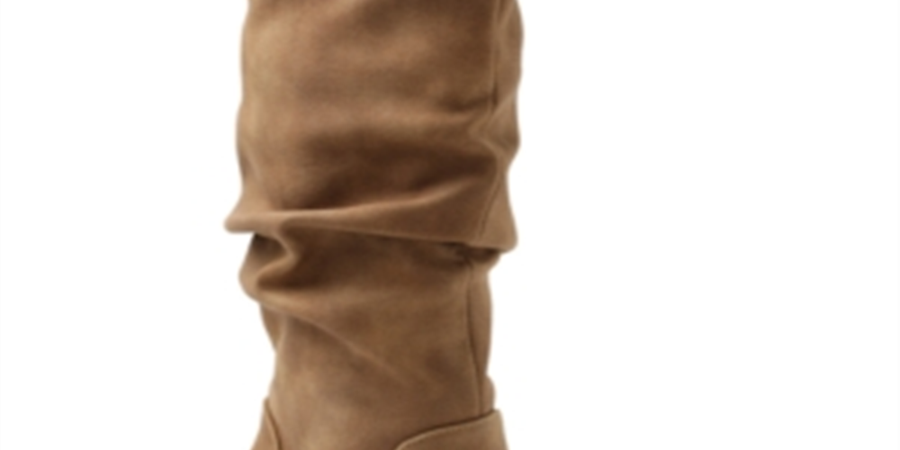 Botas femininas XOXO Slouch com salto alto marrom, tamanho 8,5