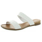 Sandálias femininas Sun + Stone Easten Slide, brancas, tamanho 7 M